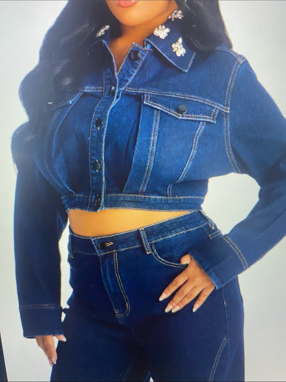 NWT Fashion Nova Fame and Fortune  Embellished Denim Jacket